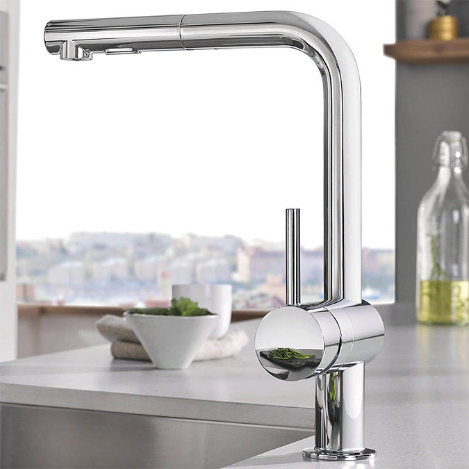 Grohe Minta Kitchen Sink Mixer with Pull Out Spray - Chrome - 30274000  Profile Large Image