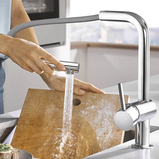 Grohe Minta Kitchen Sink Mixer with Pull Out Spray - Chrome - 30274000  Feature Large Image