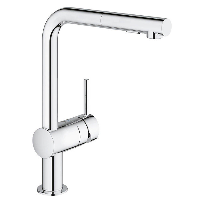 Grohe Minta Kitchen Sink Mixer with Pull Out Spray - Chrome - 30274000 Large Image