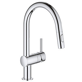 Grohe Minta Kitchen Sink Mixer with Pull Out Spray - Chrome - 32321002 Large Image