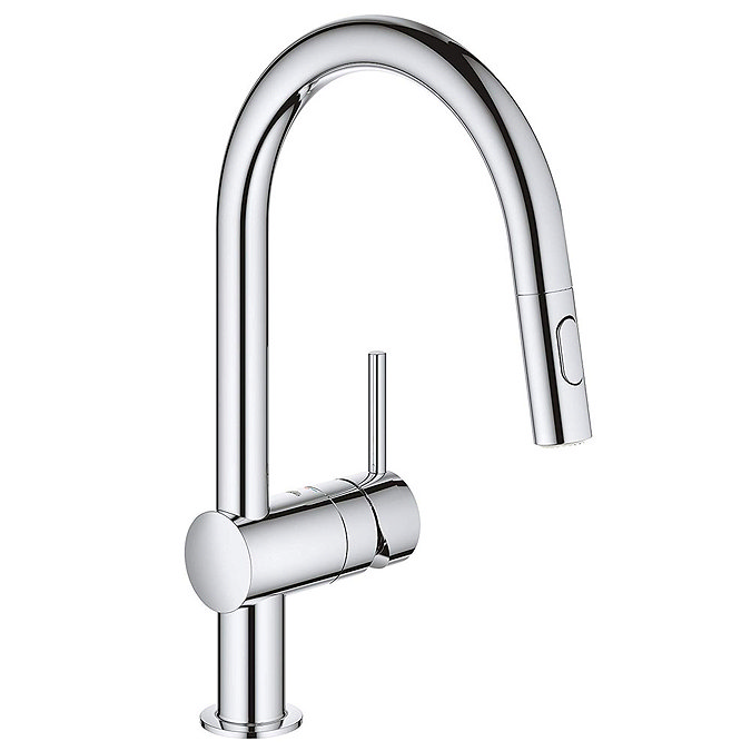 Grohe Minta Kitchen Sink Mixer with Pull Out Spray - Chrome - 32321002 Large Image