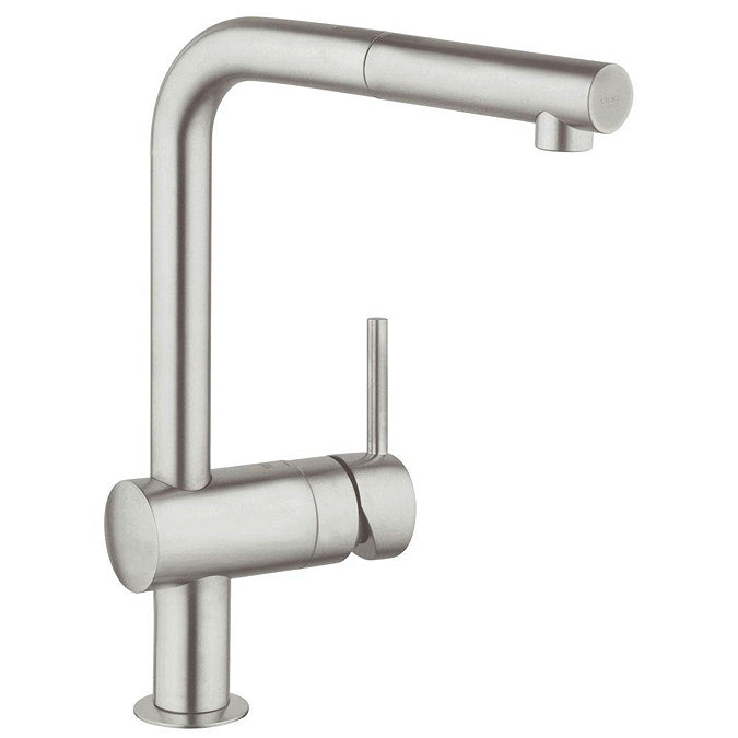Grohe Minta Kitchen Sink Mixer with Pull Out Spray - SuperSteel - 32168DC0 Large Image