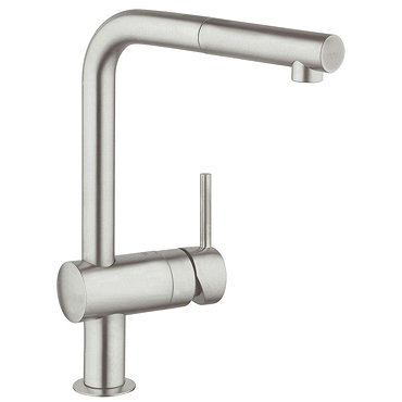 Grohe Minta Kitchen Sink Mixer with Pull Out Spray - SuperSteel - 32168DC0  Profile Large Image