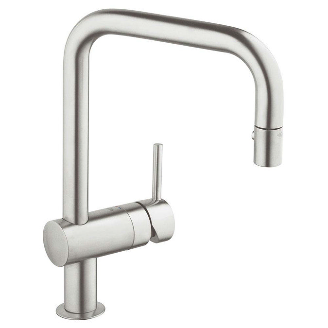 Grohe Minta Kitchen Sink Mixer with Pull Out Spray - SuperSteel - 32322DC0 Large Image