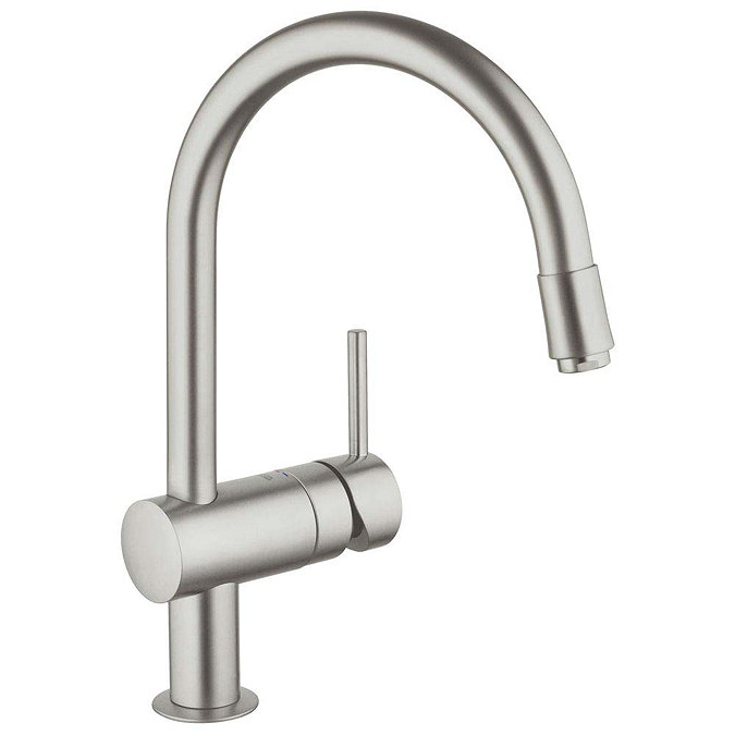 Grohe Minta Kitchen Sink Mixer with Pull Out Spray - SuperSteel - 32918DC0 Large Image