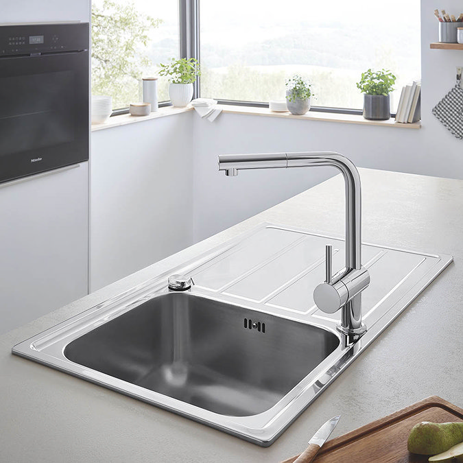 Grohe Minta Stainless Steel Kitchen Sink & Tap Bundle - 31573SD0 additional Large Image