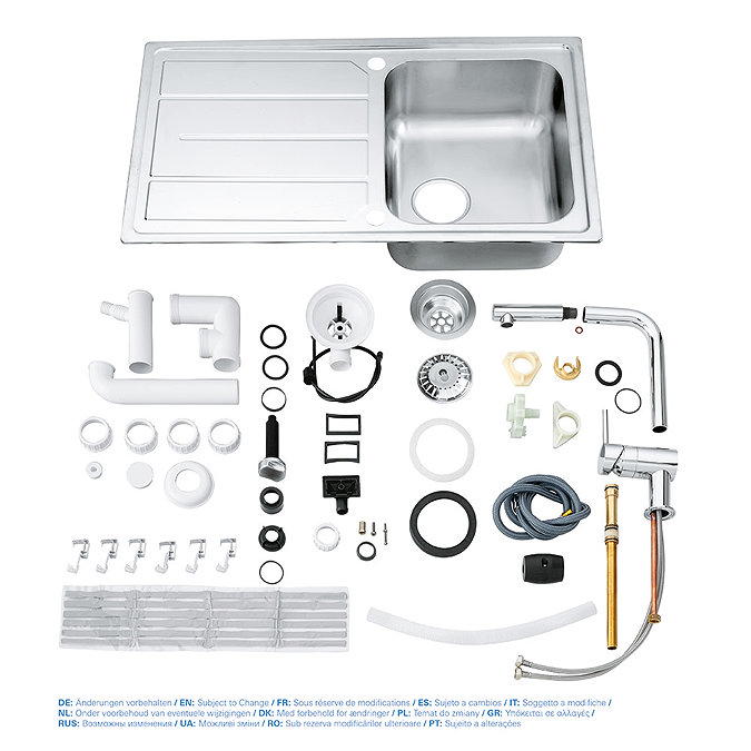 Grohe Minta Stainless Steel Kitchen Sink & Tap Bundle - 31573SD0  Newest Large Image