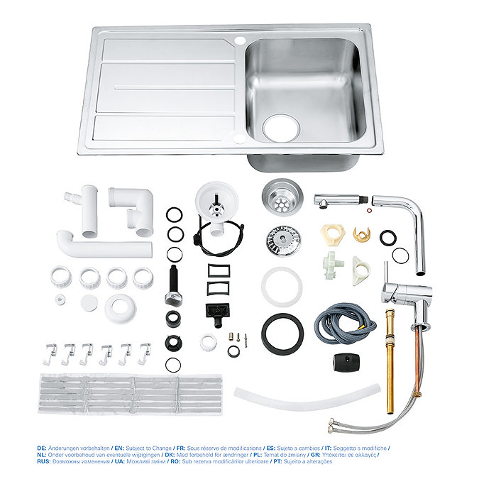 Grohe Minta Stainless Steel Kitchen Sink & Tap Bundle - 31573SD0 Newest Large Image