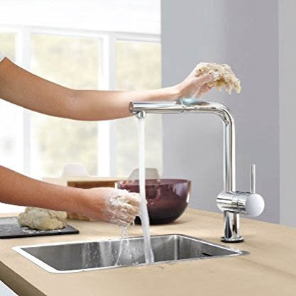 Grohe Minta Touch Electronic Kitchen Sink Mixer with Pull Out Spray - Chrome - 31360001 Standard La
