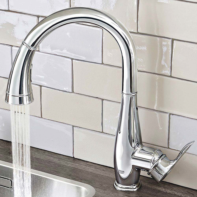 Grohe Parkfield Kitchen Sink Mixer with Pull Out Spray - Chrome - 30215000  Feature Large Image