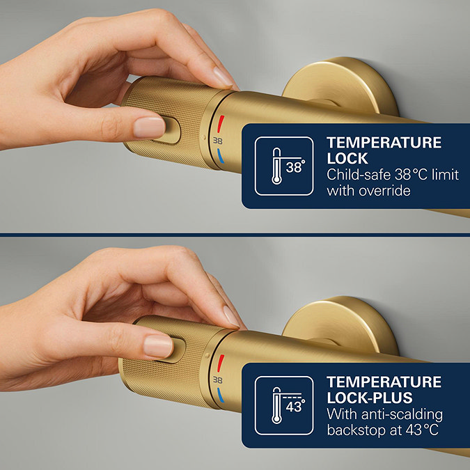 Grohe Precision Feel Thermostatic Bath Shower Mixer 1/2" - Brushed Gold