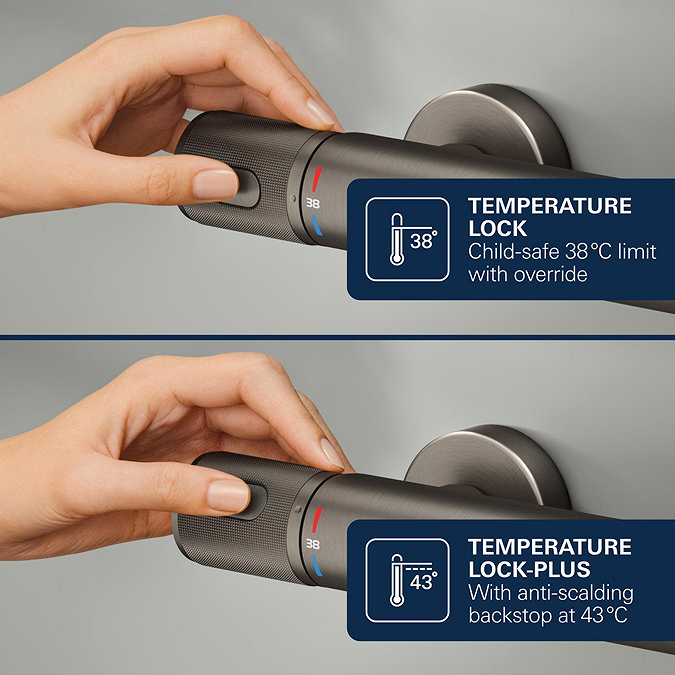 Grohe Precision Feel Thermostatic Shower Mixer 1/2" - Brushed Anthracite