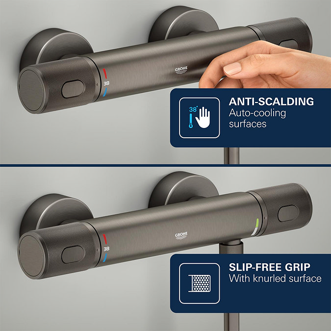 Grohe Precision Feel Thermostatic Shower Mixer 1/2" - Brushed Anthracite