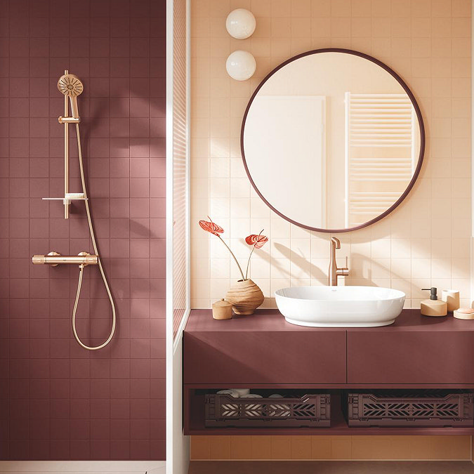 Grohe Precision Feel Thermostatic Shower Mixer 1/2" - Brushed Bronze