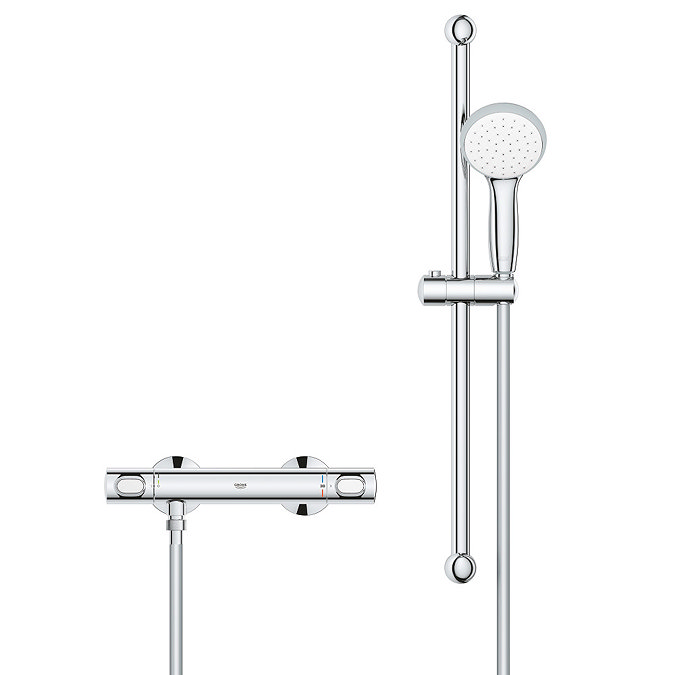 Grohe Precision Flow Thermostatic Shower Mixer 1/2" with Shower Set - 34841000  Profile Large Image