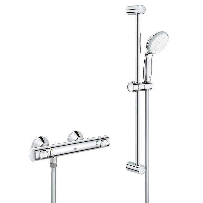 Grohe Precision Flow Thermostatic Shower Mixer 1/2" with Shower Set - 34841000 Large Image