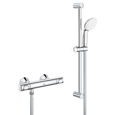 Grohe Precision Flow Thermostatic Shower Mixer 1/2" with Shower Set for Low Pressure - 34807000  Pro