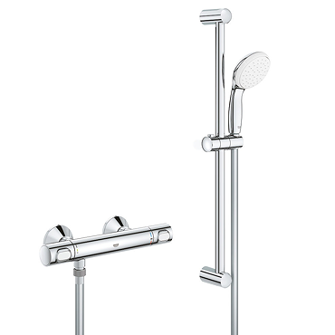 Grohe Precision Flow Thermostatic Shower Mixer 1/2" with Shower Set for Low Pressure - 34807000  Pro