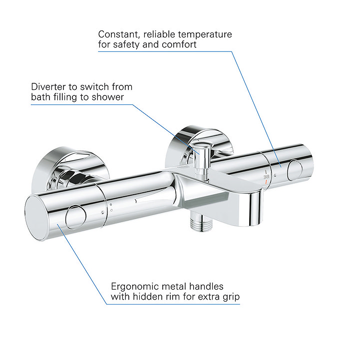 Grohe Precision Get Thermostatic Bath Mixer 1/2" - 34774000  Profile Large Image