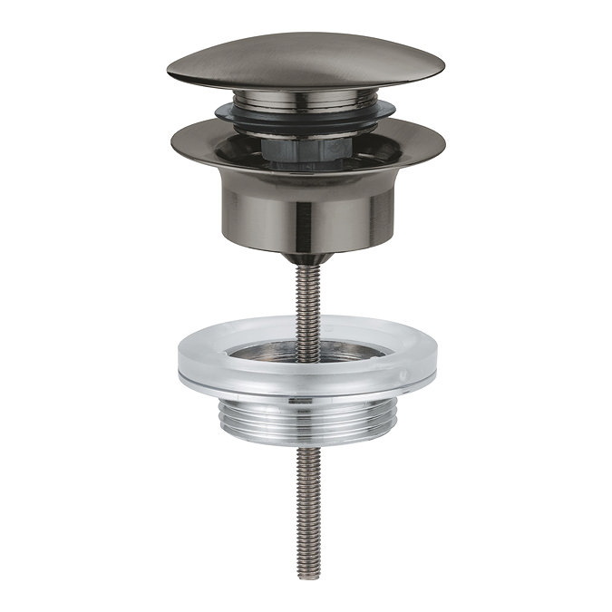 Grohe Push-Open Slotted Basin Waste – Brushed Anthracite