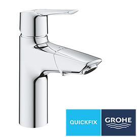 Grohe QuickFix Start Mono Basin Mixer with Pull Out Spout + Push-Open Waste - 24205003 Medium Image