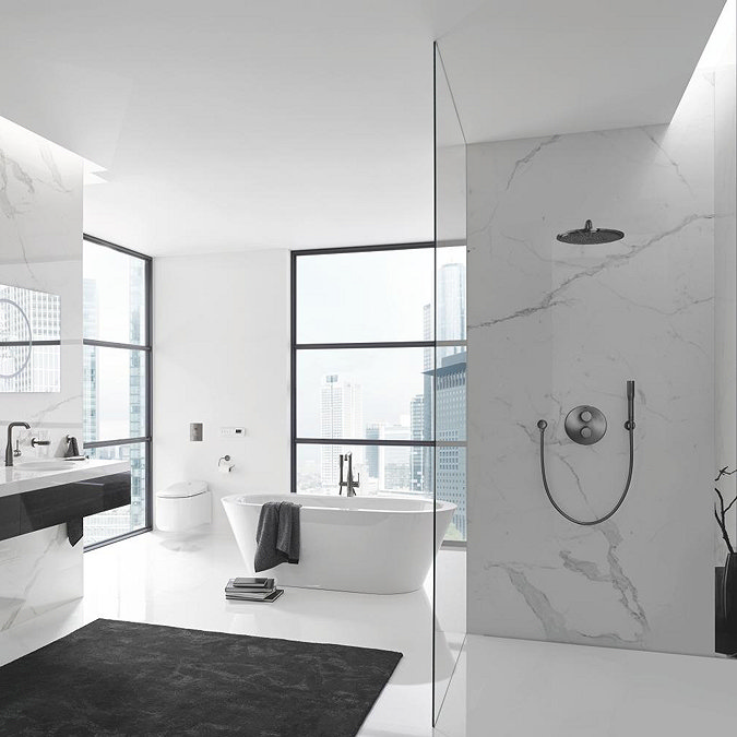 Grohe Rainshower Cosmopolitan 310 Wall Mounted Shower Head - Brushed Anthracite