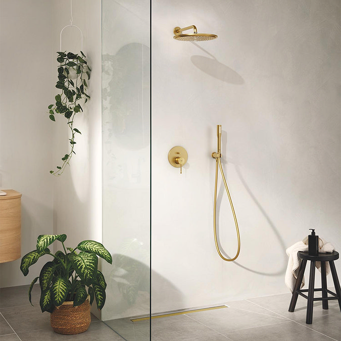 Grohe Rainshower Cosmopolitan 310 Wall Mounted Shower Head - Brushed Gold