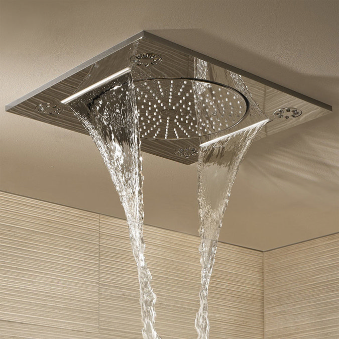 Grohe Rainshower F-Series 15" Ceiling Head Shower with 3 Spray Patterns - 27939001 Large Image