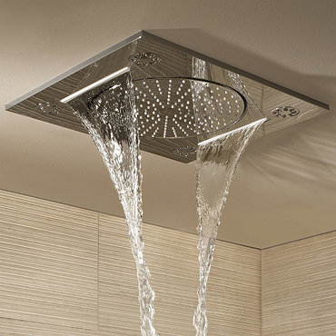 Grohe Rainshower F-Series 15" Ceiling Head Shower with 3 Spray Patterns - 27939001  Profile Large Im