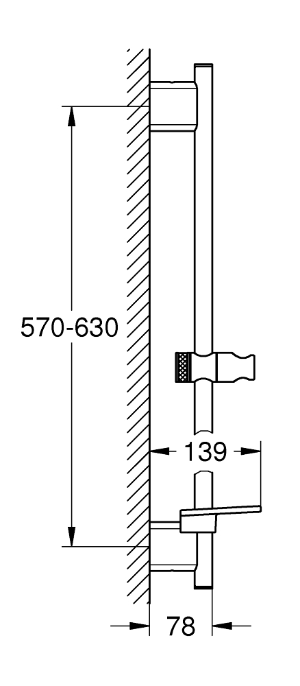 Grohe Rainshower SmartActive Shower Rail 600mm - 26602000