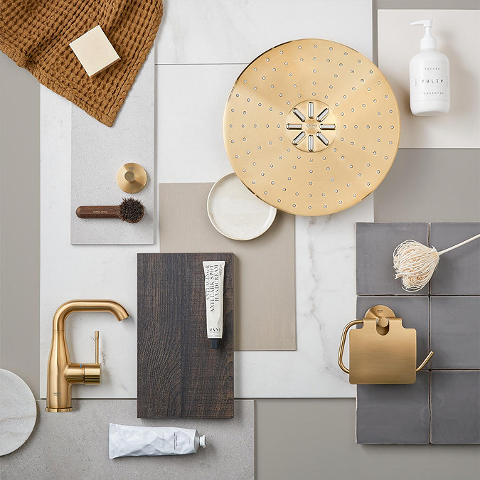 Grohe Rainshower SmartActice 310 Wall Mounted Shower Head - Brushed Gold