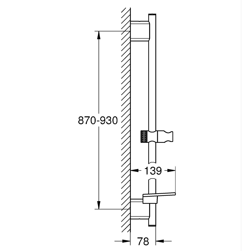 Grohe Rainshower SmartActive 900mm Shower Rail - Brushed Gold