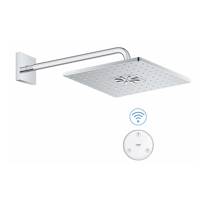 Grohe Rainshower SmartConnect 310 Cube Shower Head & Arm with Wireless Remote - 26642000 Large Image