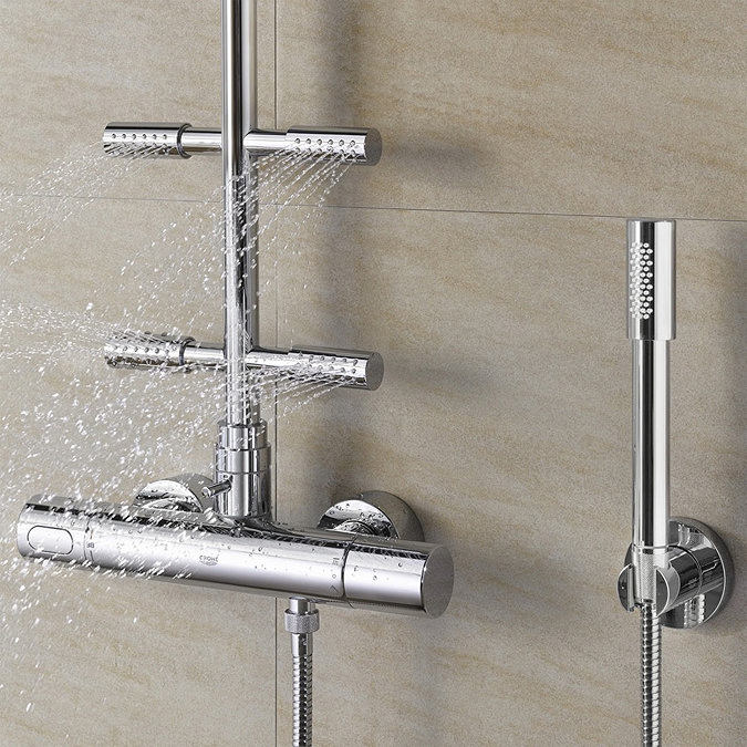 Grohe Rainshower System 210 Thermostatic Shower System with Body Jets - 27374000  Standard Large Ima