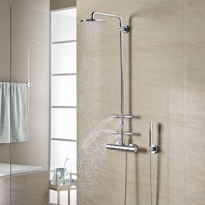 Grohe Rainshower System 210 Thermostatic Shower System with Body Jets - 27374000 In Bathroom Large