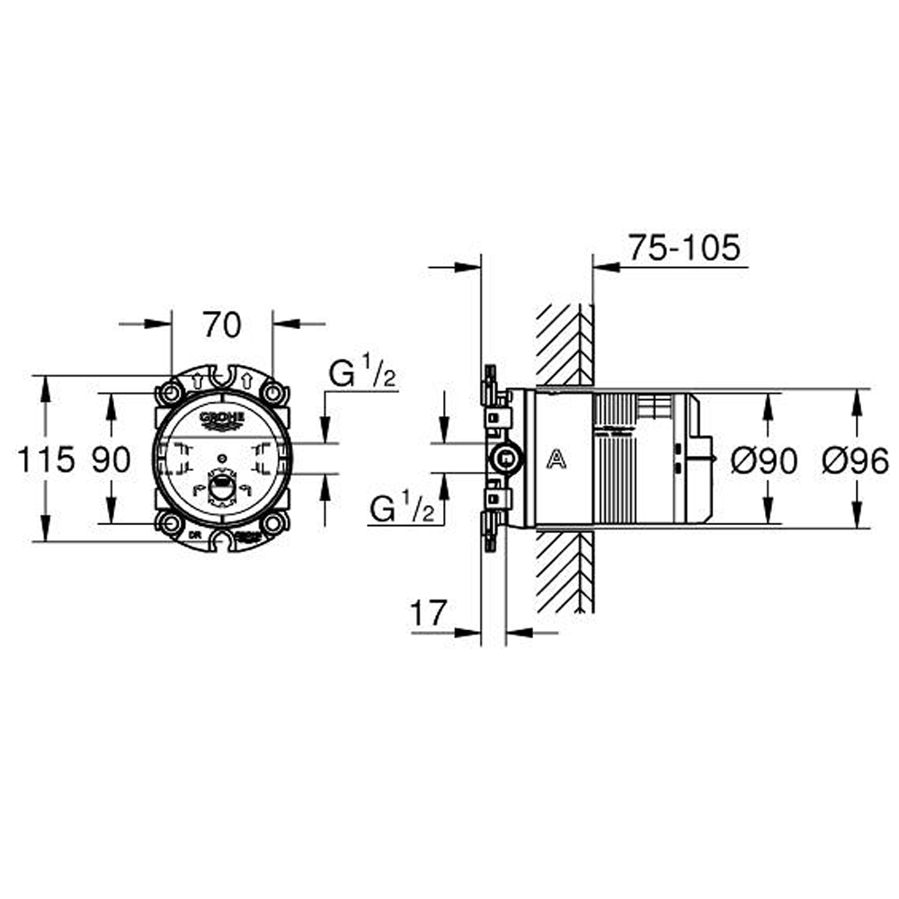 Grohe Rainshower Universal Rough-In Box 1/2"