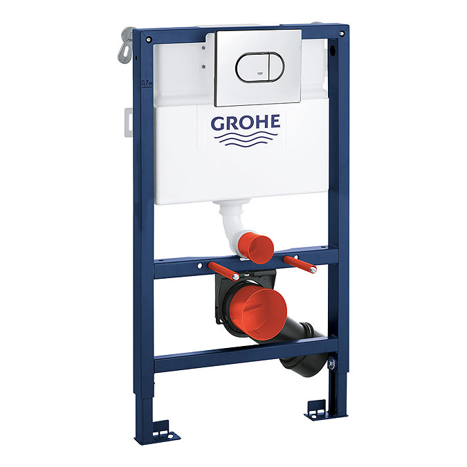Grohe Rapid SL 0.82m 3 in 1 Set Low Noise Support Frame for Wall Hung WC with Arena Flush Plate - 39