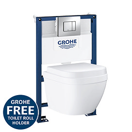 Grohe Rapid SL 0.82m Frame / Euro Compact Rimless Complete WC 5 in 1 Pack
