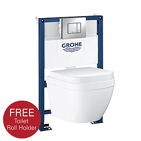 Grohe Rapid SL 0.82m Frame / Euro Compact Rimless Complete WC 5 in 1 Pack