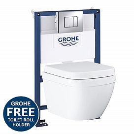 Grohe Rapid SL 0.82m Frame / Euro Rimless Complete WC 5 in 1 Pack