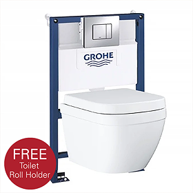 Grohe Rapid SL 0.82m Frame / Euro Rimless Complete WC 5 in 1 Pack