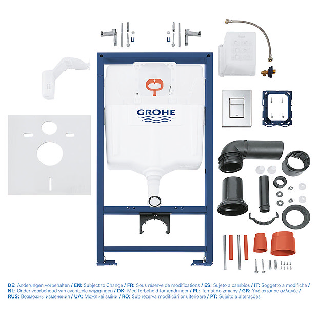 Grohe Rapid SL Fresh 1.13m 4 in 1 Set Low Noise Support Frame for Wall ...
