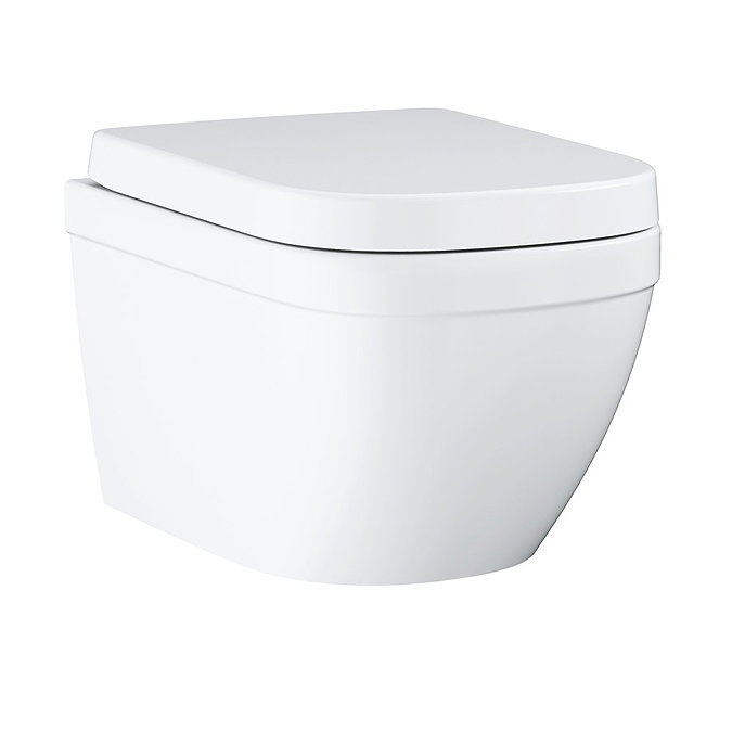 Grohe Rapid Start Black Flush Plate / Euro Rimless Ceramic Complete WC 5 in 1 Pack