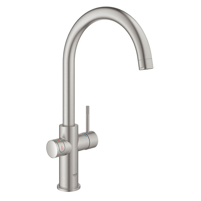Grohe Red 2.0 Duo Instant Boiling Water Kitchen Tap and L Size Boiler - SuperSteel - 30328DC1  In Ba