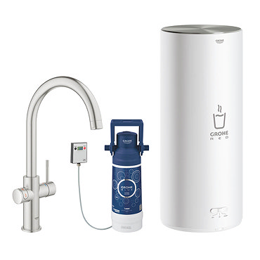 Grohe Red 2.0 Duo Instant Boiling Water Kitchen Tap and L Size Boiler - SuperSteel - 30328DC1  Featu