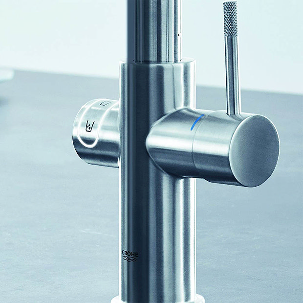 Grohe Red 2.0 Duo Instant Boiling Water Kitchen Tap and M Size Boiler -  SuperSteel - 30058DC1