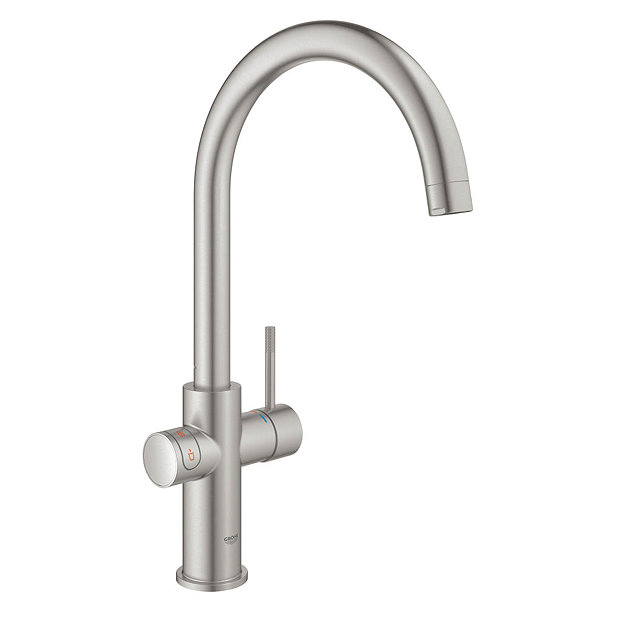 Grohe Red 2.0 Duo Instant Boiling Water Kitchen Tap and M Size Boiler - SuperSteel - 30058DC1  In Ba