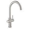 Grohe Red 2.0 Duo Instant Boiling Water Kitchen Tap and M Size Boiler - SuperSteel - 30058DC1 In Ba
