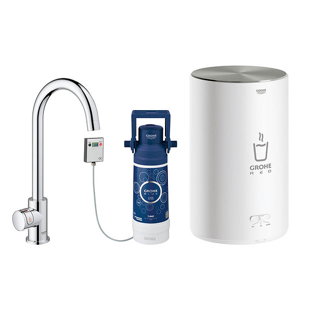 Grohe Red Mono Pillar Instant Boiling Water Kitchen Tap and M Size Boiler - 30060001 Large Image