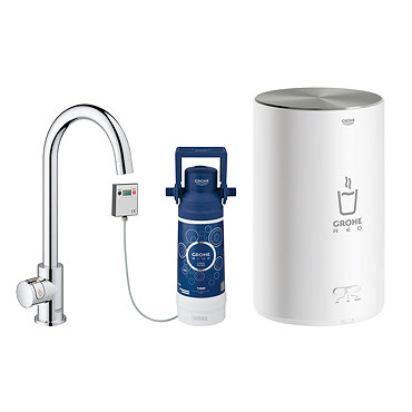Grohe Red Mono Pillar Instant Boiling Water Kitchen Tap and M Size Boiler - 30060001  Standard Large